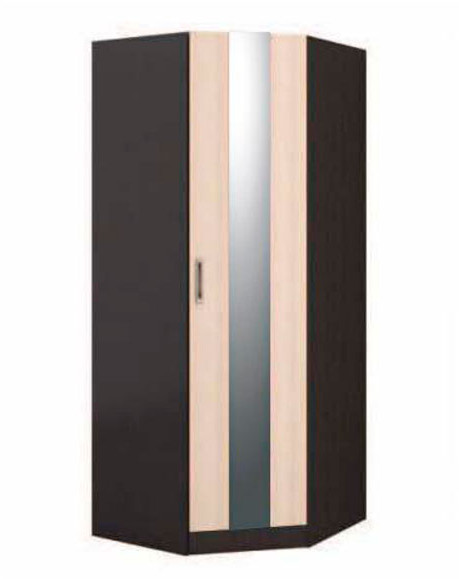 Эрика шкаф угловой с зеркалом (900/900*2200*550) венге/дуб молочный