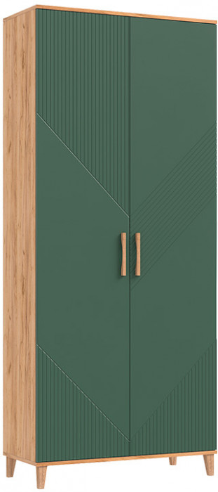 Шкаф 2-х дверный Ирис, Крафт золотой/Браш мени грин