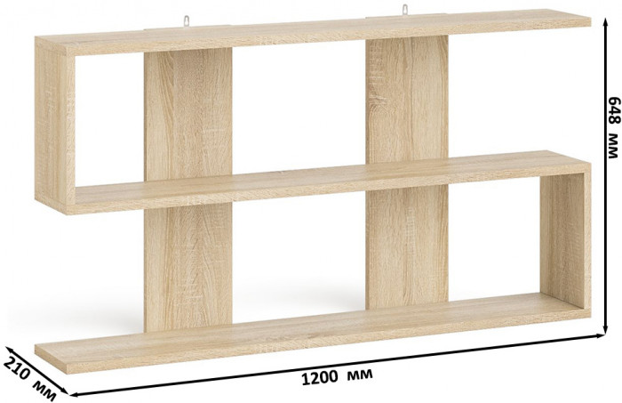 Мори компьютерный стол МС-16 правый + Комод МК700.5 + Полка 1200, дуб сонома