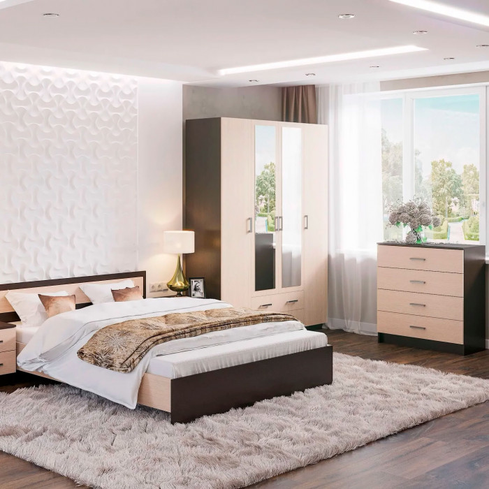 ГАРМОНИЯ КМ 601 комод 4 ящика (0,85х0,934х0,408) шимо темный/шимо светлый