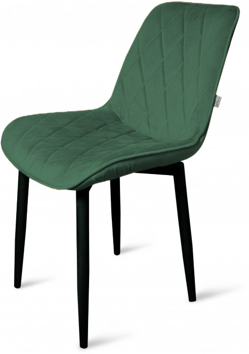 Стул "Оскар" черный матовый Томми 25 темно-зеленый