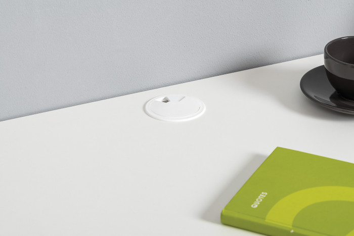 Торонто 12.149 Стол + 13.13 Шкаф комбинированный + 16.475 Полка, белый шагрень/стальной серый