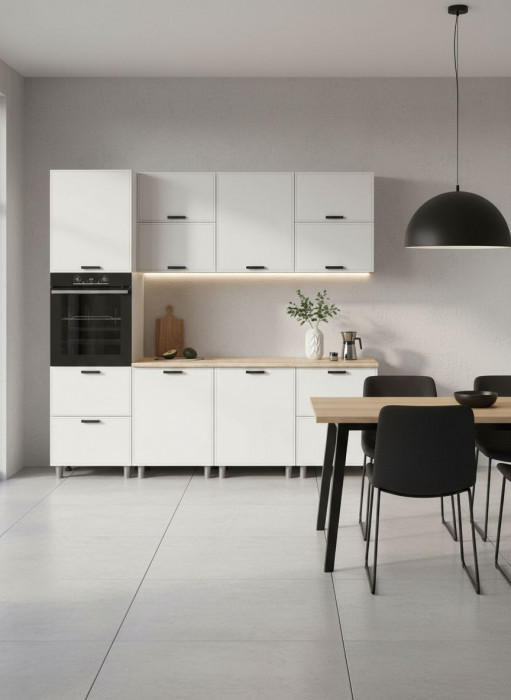 МК Аленушка 2,4м Магнолия Молочный,скоба черный,сонома