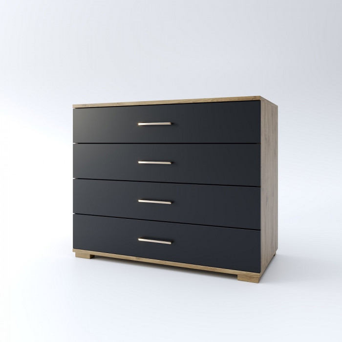 Комод с четырьмя ящиками "Мишель" - Дуб наварра/Антрацит