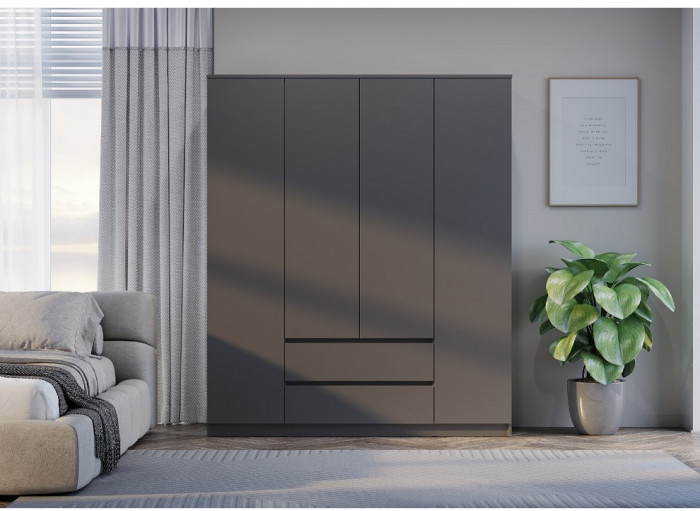 Шкаф для одежды и белья Симпл ШК-13, графит