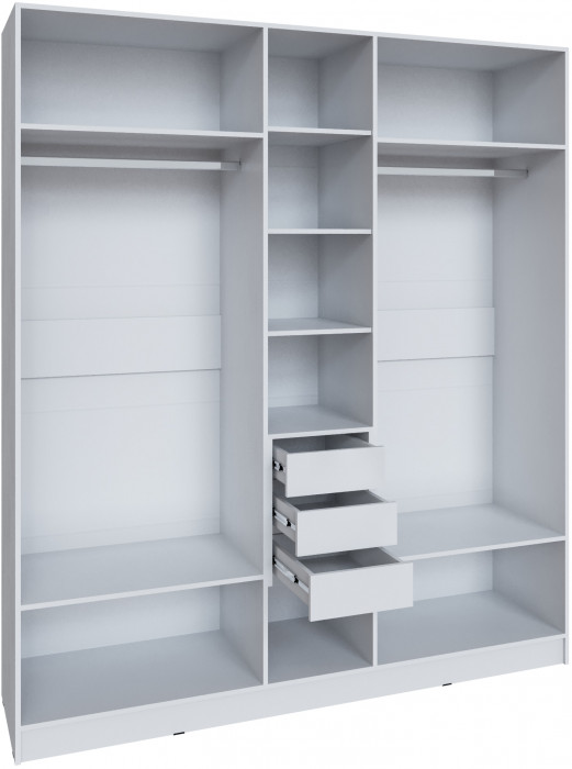 Шкаф Мадрид (2,0) с 3 ящ. внутри без зеркала, Белый/Ателье светлое