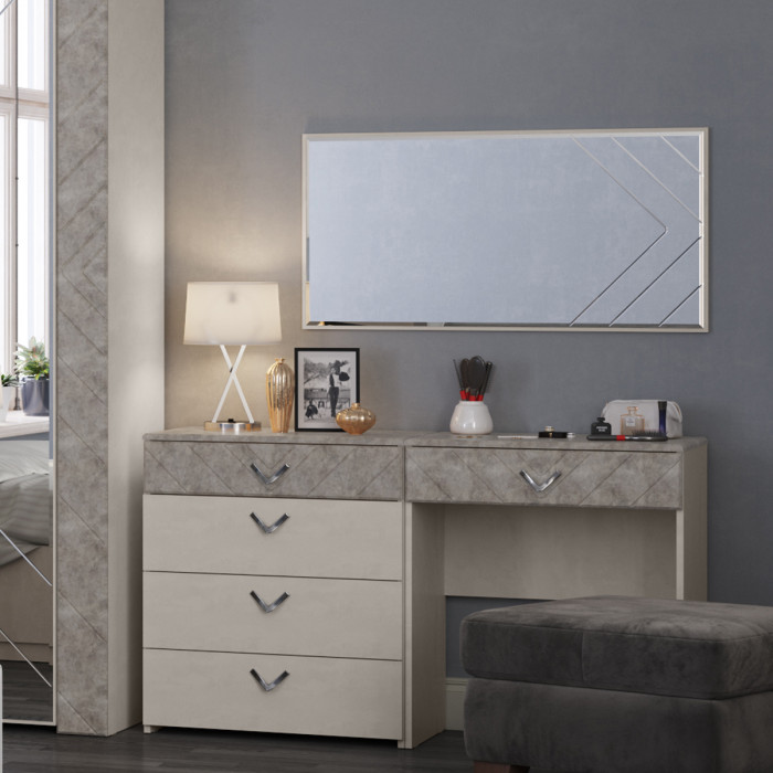 Амели Комод 13.106, цвет шёлковый камень/бетон чикаго беж, ШхГхВ 65х41,3х75 см.