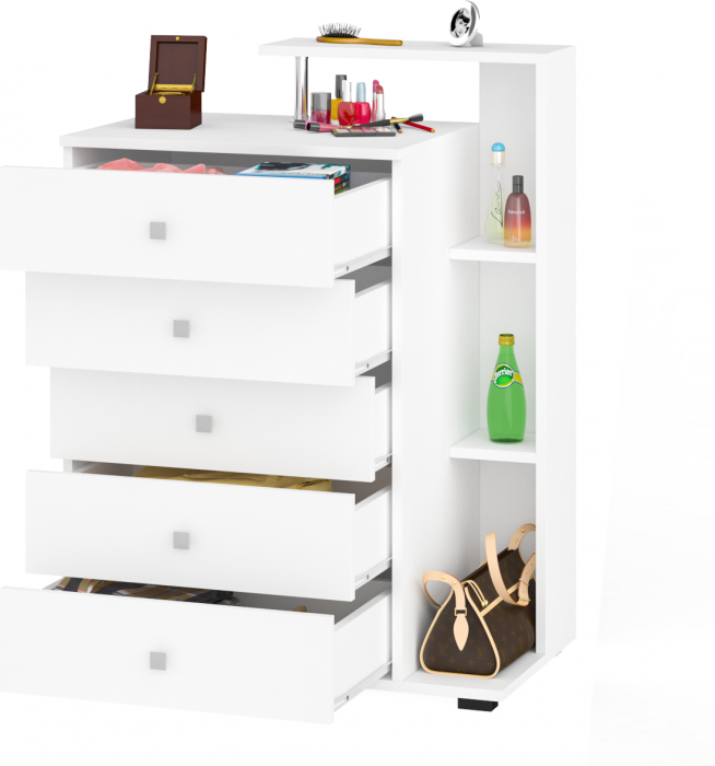 Камелия Комод, цвет белый, ШхГхВ 80х46,8х107,6 см., НЕ универсальная сборка