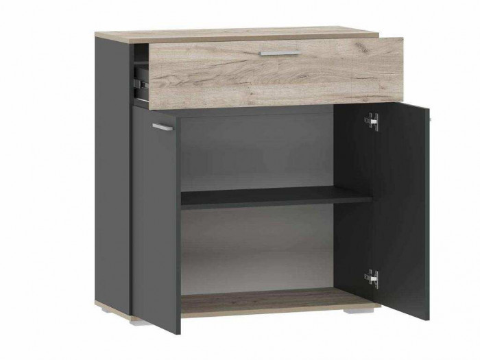 НМ 013.77 Тумба Санти Антрацит/Дуб крафт серый