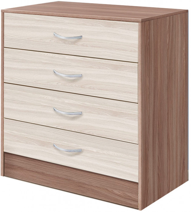 Бриз ЛДСП Комод (Белый/Цемент светлый)