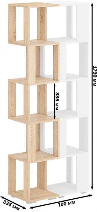 Стеллаж СВК 2 шт., дуб сонома/белый