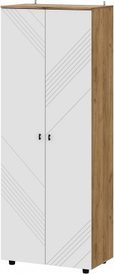 Шкаф двухстворчатый Байкал, Дуб Золотой, Белый матовый