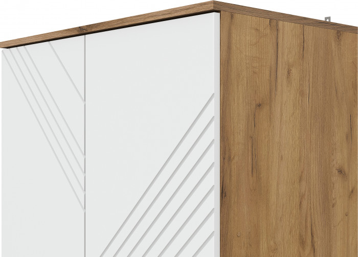 Шкаф двухстворчатый Байкал, Дуб Золотой, Белый матовый