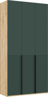 Марвэл Шкаф 3-х створчатый 1200, с доп.ящиками Браш Мени Грин, Дуб Крафт