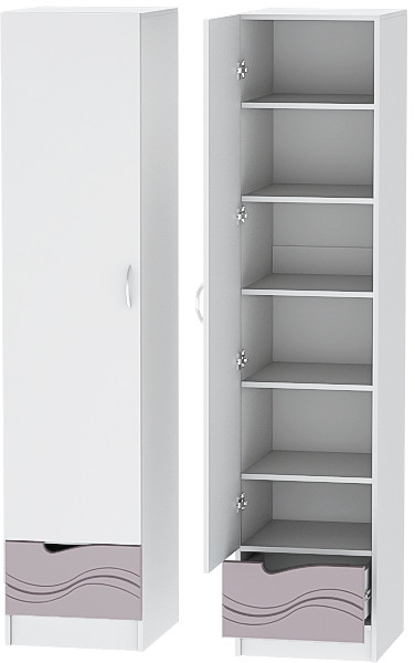 Детская комната Бриз МДФ, набор 6, Белый/Ирис (Волна)