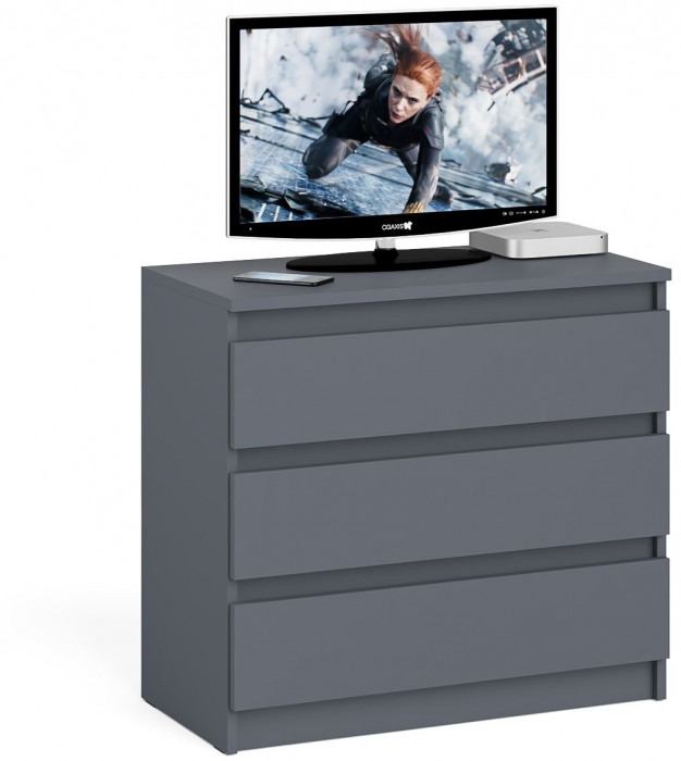 Мори Комод МК800.1, цвет графит, ШхГхВ 80,4х41х73 см.