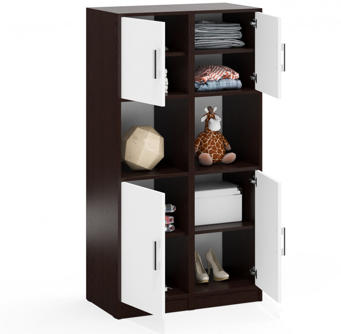 Два Пенала С-МД-СК9П к компьютерному столу С-МД-СК9, цвет венге/белый шагрень, ШхГхВ 86х45х160 см., универсальная сборка