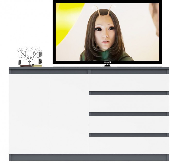 Мори Комод МК1600.1, графит/белый