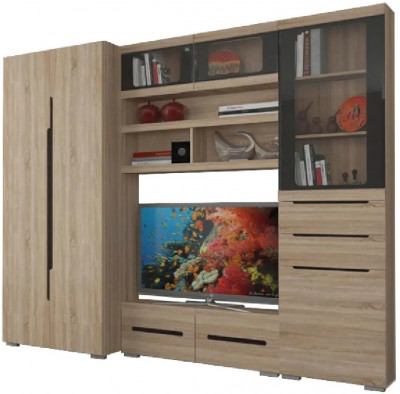 Гостиная Эколь вариант №1 (Дуб Сонома)