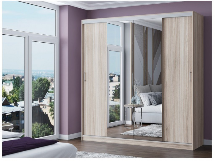 Шкаф-купе Альянс-3 ЛДСП (Венге / Ясень шимо светлый)