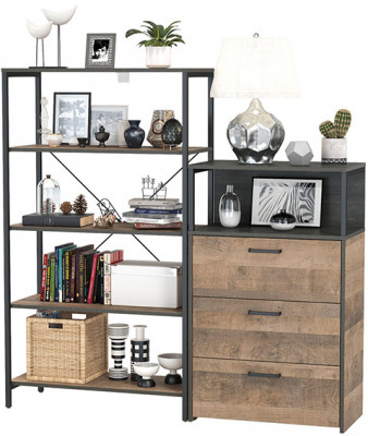 Трувор 13.151.01 Стеллаж + 13.307.02 Комод с ящиками, дуб гранж песочный/интра