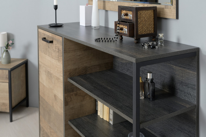 Трувор Гостиная 044, цвет дуб гранж песочный/интра, ШхГхВ 348,8х45,4х146 см., универсальная сборка