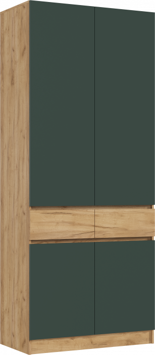 Модульная прихожая Роджина, композиция 2 Крафт Золотой/Изумрудный