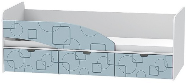 Детская кровать Бриз-3 80х190, квадрат (Шоколад/Ясень шимо светлый/левый)