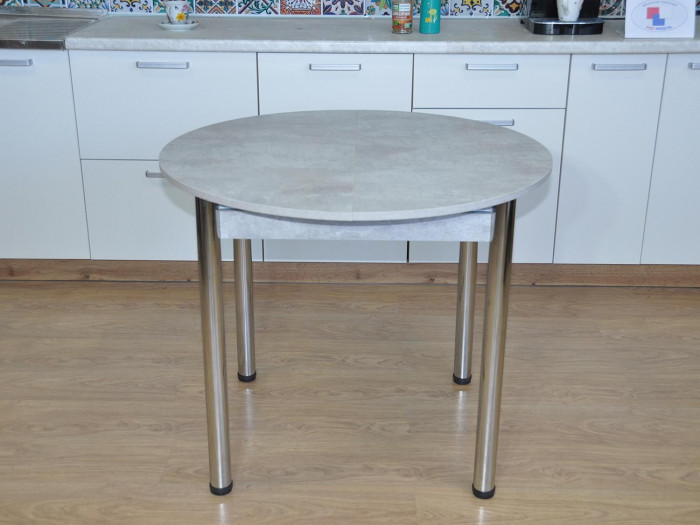 Стол обеденный Ники Хром / цемент светлый