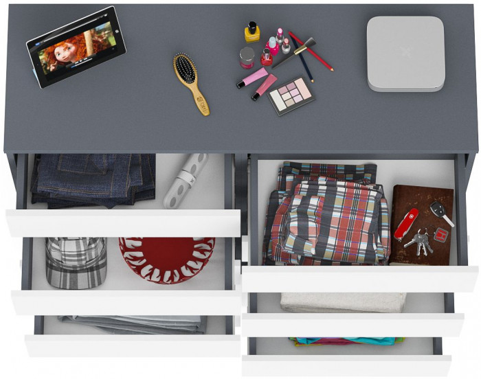 Мори Комод МК1200.10, графит/белый