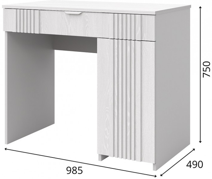 Стол туалетный "Харди" - Белый текстурный/Ясень белый
