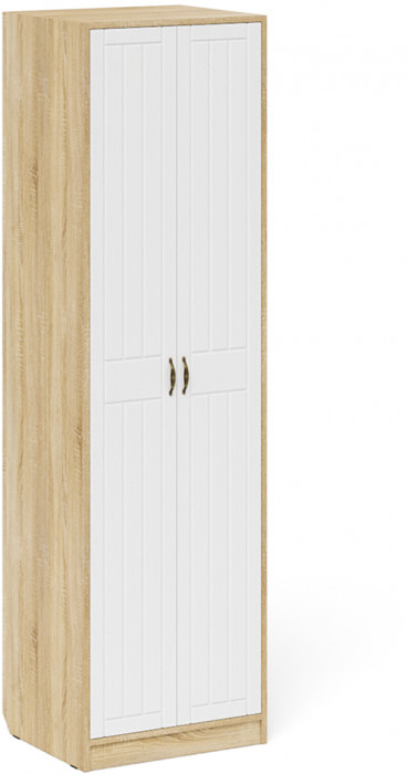 Прихожая П-6 Компоновка № 12, цвет дуб сонома/фасады МДФ белое дерево фрезеровка прованс, ШхГхВ 120х50х210 см., универсальная сборка