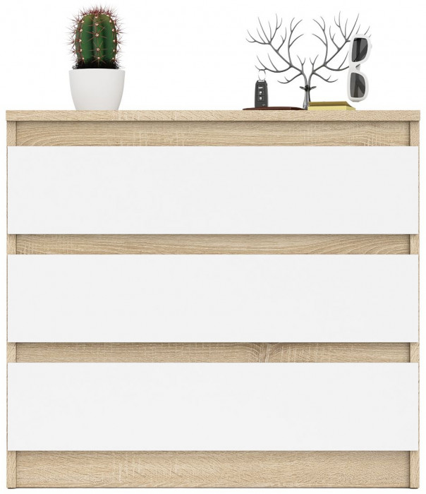 Мори Комод МК800.1, цвет дуб сонома/белый, ШхГхВ 80,4х41х73 см.