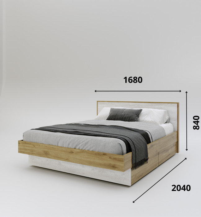 Модульная спальная комната "Мишель" - Дуб наварра/Бетон пайн светлый