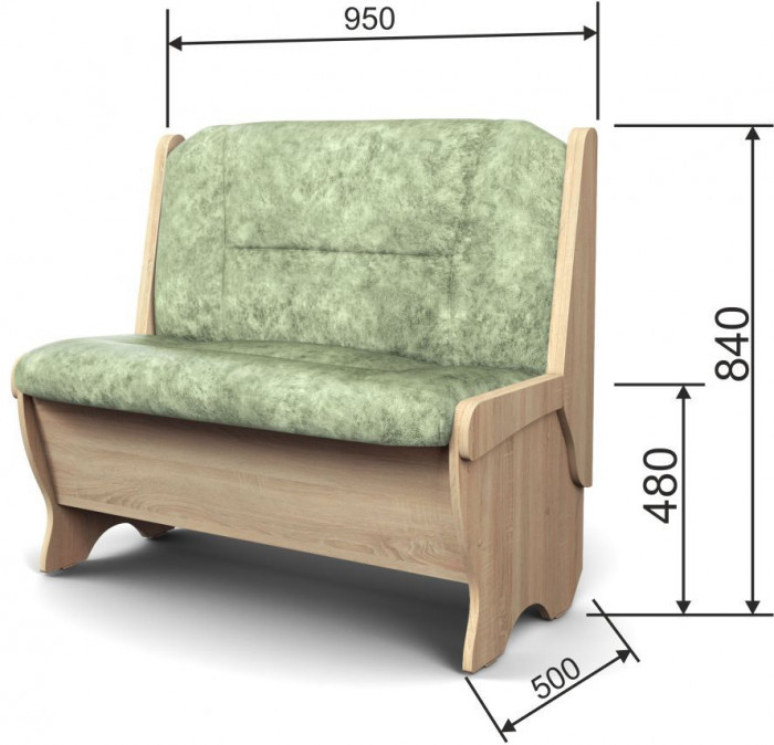 Скамья Лотос 950 дуб сонома/мохито