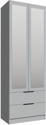 Шкаф Мадрид (0,8) с 2 ящ. с зеркалом, Камень серый