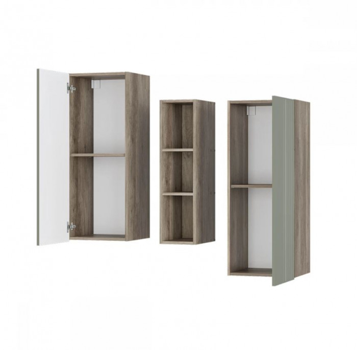 "Олива" ШКН-01 шкаф навесной Дуб каньон/MF12 Эвкалипт софт