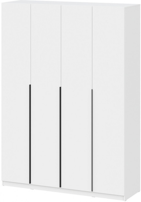 Шкаф распашной с наполнением (11 полок + 2 ящика + штанга) ШК 5 (1600), Белый