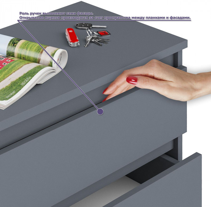 Мори Стол компьютерный МС-1 левый + Комод МК1200.6, цвет графит, ШхГхВ 210,4х50х76,6 см., выдвижной ящик слева, НЕ универсальная сборка