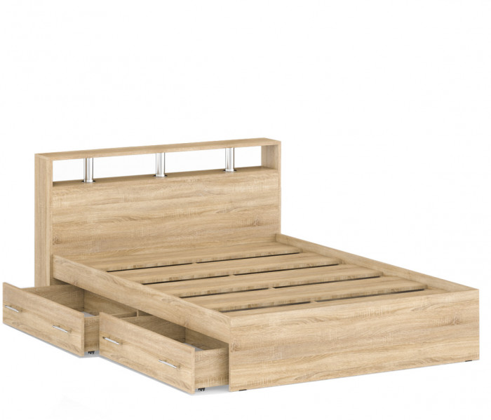 Камелия Кровать с ящиками 1400, дуб сонома