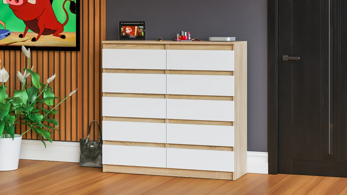 Мори Комод МК1200.10, дуб сонома/белый