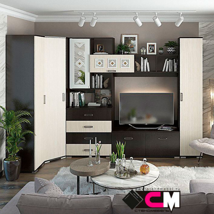 Гостиная ЯНА ПН 751 Пенал венге/дуб белфорт