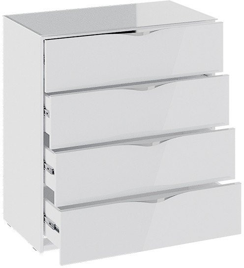 Глосс ТД 319.04.01 Комод (Белый глянец/Стекло)