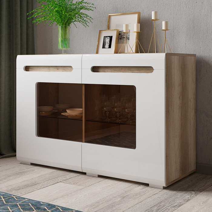 Спальня "Наоми" КМ-10 дуб каньон/белый глянец МФ07