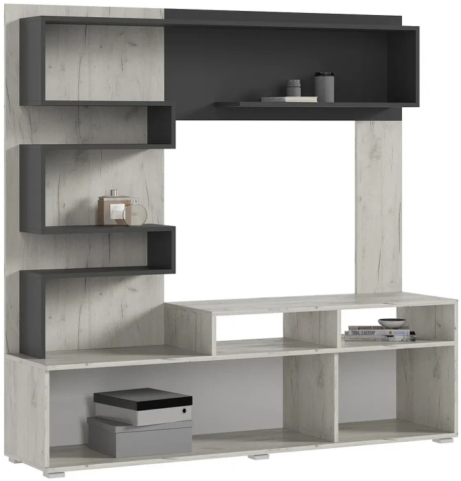 Гостиная Рица Дуб крафт белый/Графит