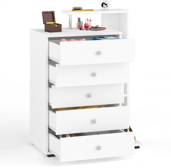 Камелия Комод, цвет белый, ШхГхВ 80х46,8х107,6 см., НЕ универсальная сборка