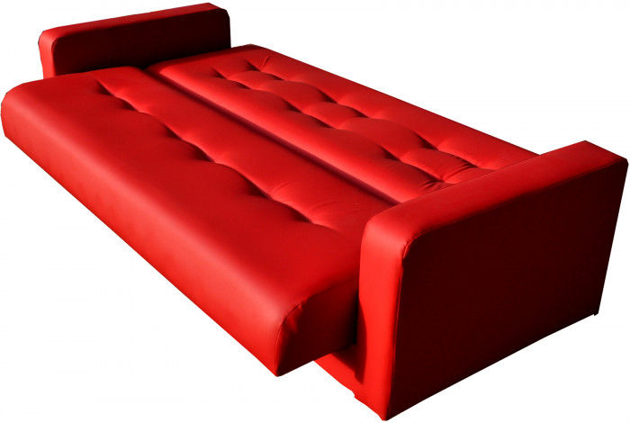 Диван Аккорд 140 красный , пружинный блок Боннель