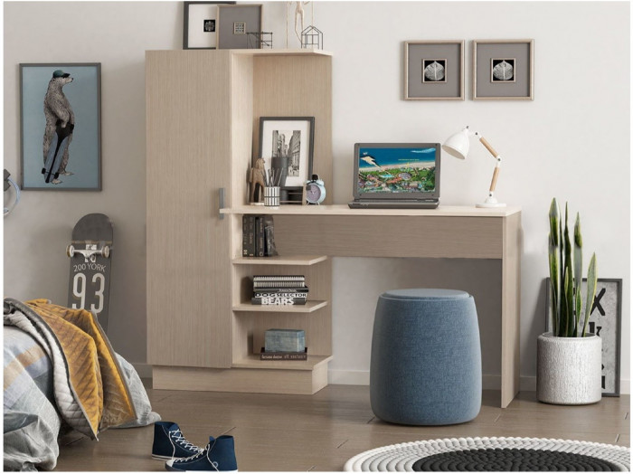 Компьютерный стол №1 (Дуб беленый / Венге)