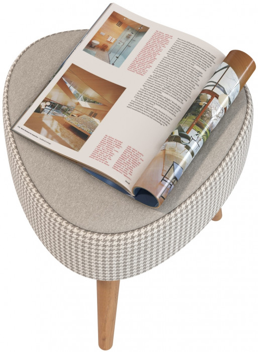 Банкетка 6-5134ТКбеж Ева, ткань бежевая с рисунком