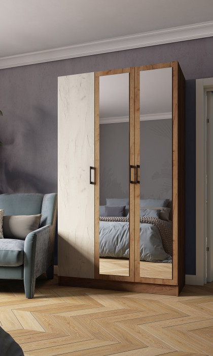 Шкаф Вегас 1200 дуб крафт табачный/дуб крафт белый